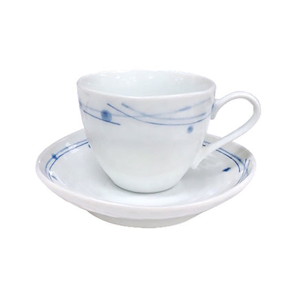 Kansai Yamamoto Blue & White Coffee Cup and Saucer - Set of 5