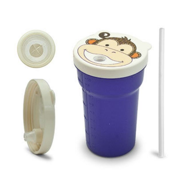 Purple Monkey Kids Cup with Lid & Straw
