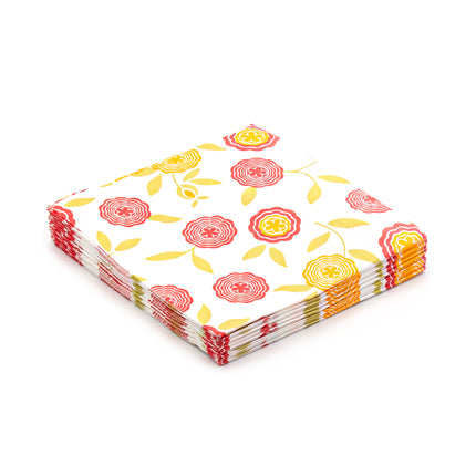 JoyLife Mini Red and Orange Sunflower Napkins