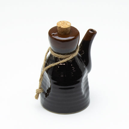 Sauce Dispenser with Cork 7 oz - Black & Brown