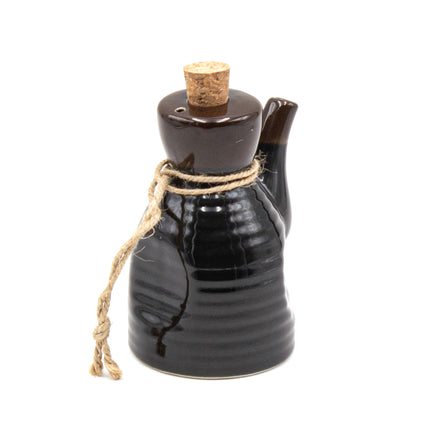 Sauce Dispenser with Cork 7 oz - Black & Brown