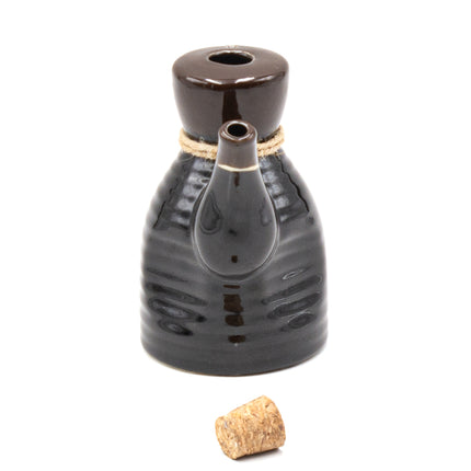 Sauce Dispenser with Cork 7 oz - Black & Brown