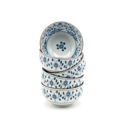 Bush Clover Ceramic Rice Bowls - Set of 5