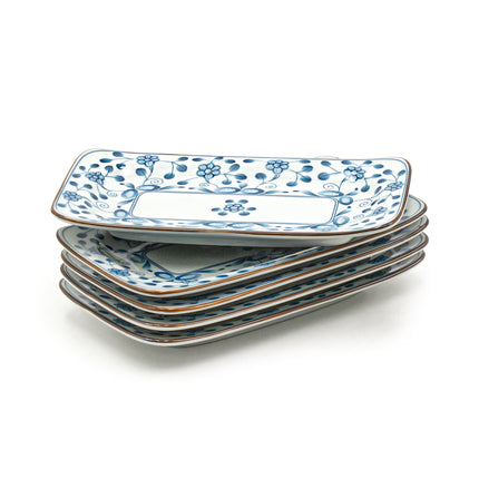 Roco Wisteria Rectangular Porcelain Plate – Set of 5