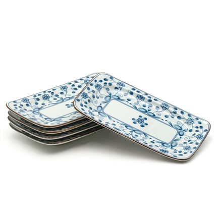 Roco Wisteria Rectangular Porcelain Plate – Set of 5