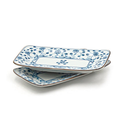 Roco Wisteria Rectangular Porcelain Plate – Set of 5