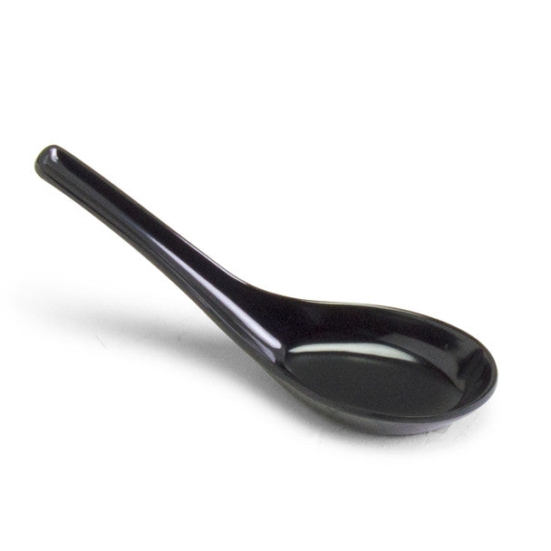 Melamine Chinese Soup Spoon, 60pc, 5.5"L (Black)