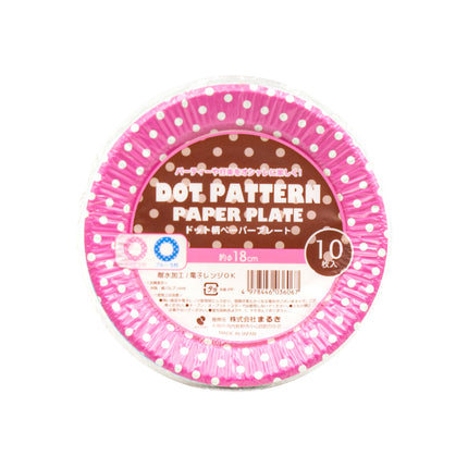 Japanese Dot Pattern Paper Plate 10pc Set Of 5