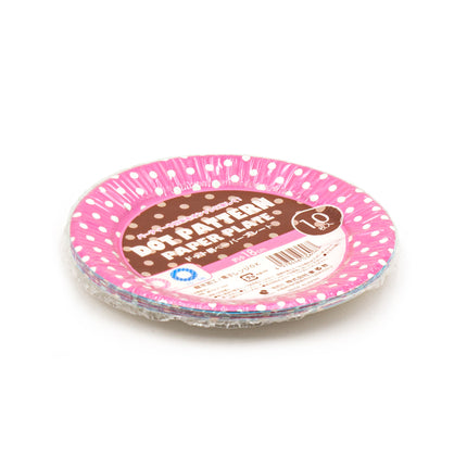 Japanese Dot Pattern Paper Plate 10pc Set Of 5