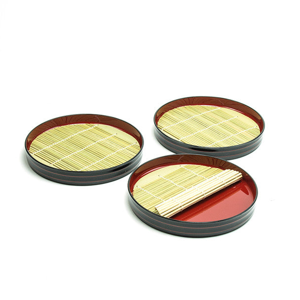 Stackable Round Soba Tray 3pc Set