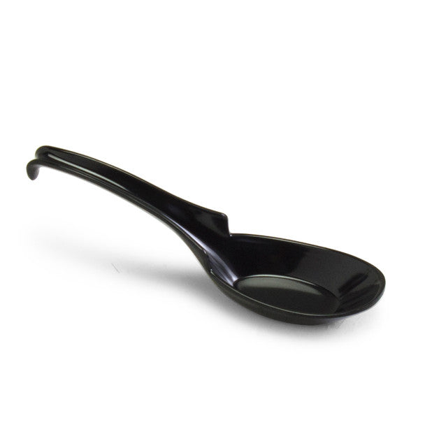 Melamine Chinese Angled Soup Spoon, 60pc (Black)