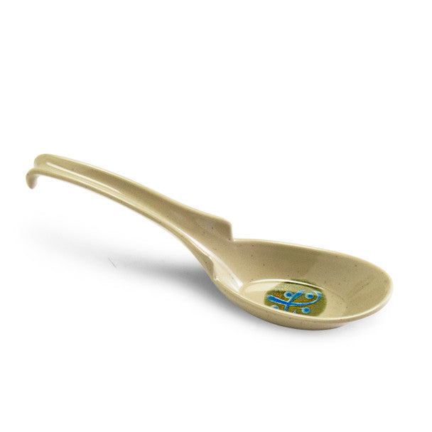 Melamine Chinese Angled Soup Spoon, 60pc (Green)