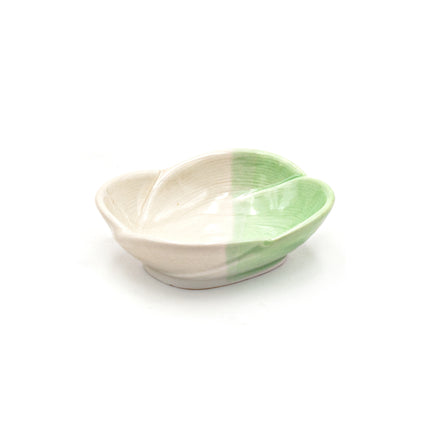 Green White Flower Shape Sauce Dish 3"D 6pc Set