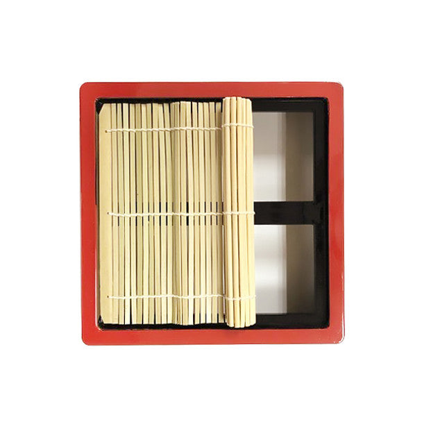 Plastic Lacquer Soba Tray with Wood Mat