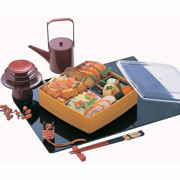 Japanese Large Bento Box Four Compartment with Clear Lid