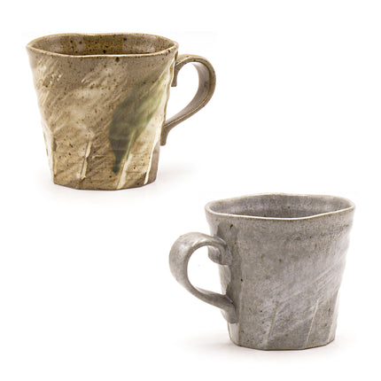 Earthen Brush Stroke Tea Cups & Plate Set