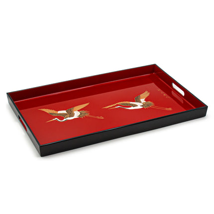 Japanese Lacquer Tray with Hawks