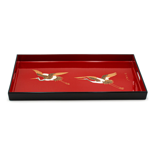 Japanese Lacquer Tray with Hawks