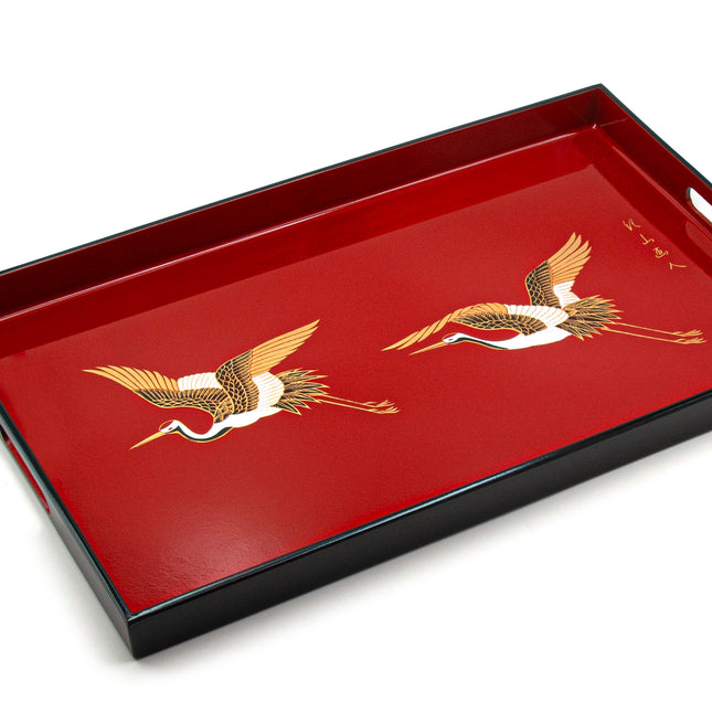 Japanese Lacquer Tray with Hawks