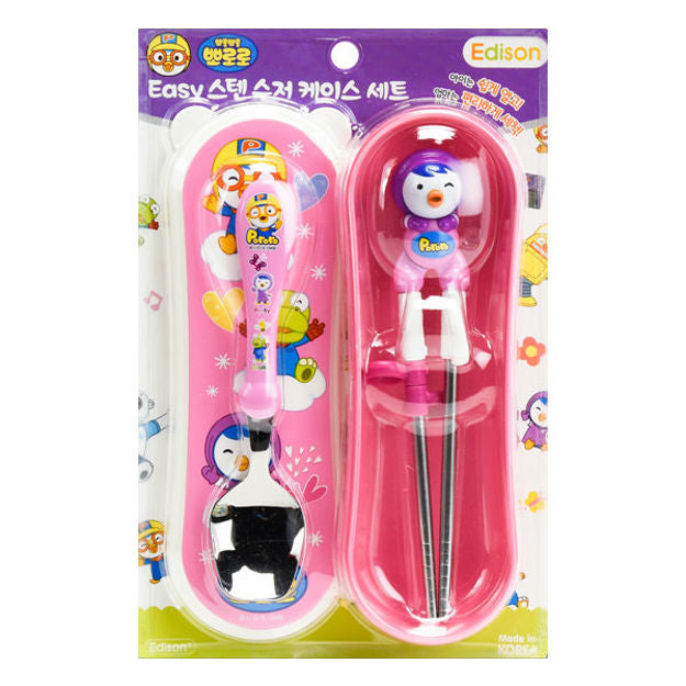 EDISON Kid Spoon & Chopsticks with Case Children Training Chopsticks Learning Chopsticks Petty (pk)