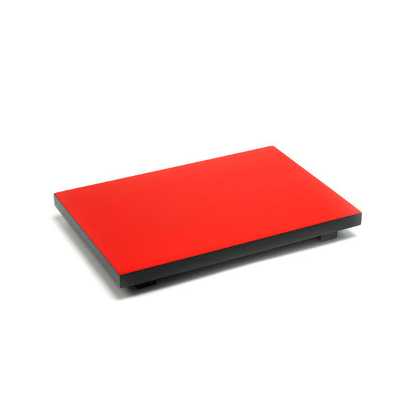 Red Plastic Lacquer Sushi Geta Tray Medum 9.75"L