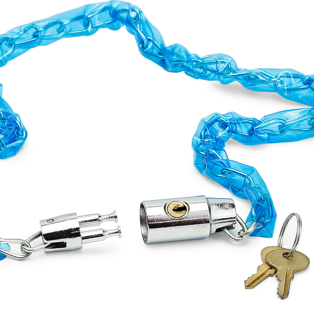 Lock with 2 Foot Coated Chain - Blue