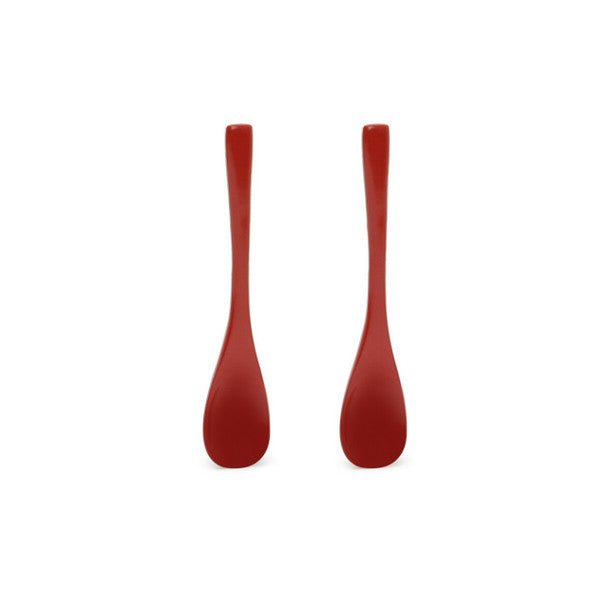 Red Plastic Condiment Spoon, 2pc Set