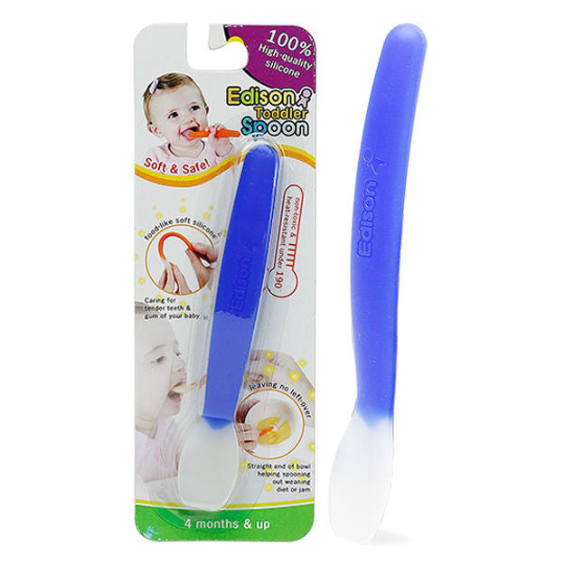 Edison Toddler Spoon Silicone Blue