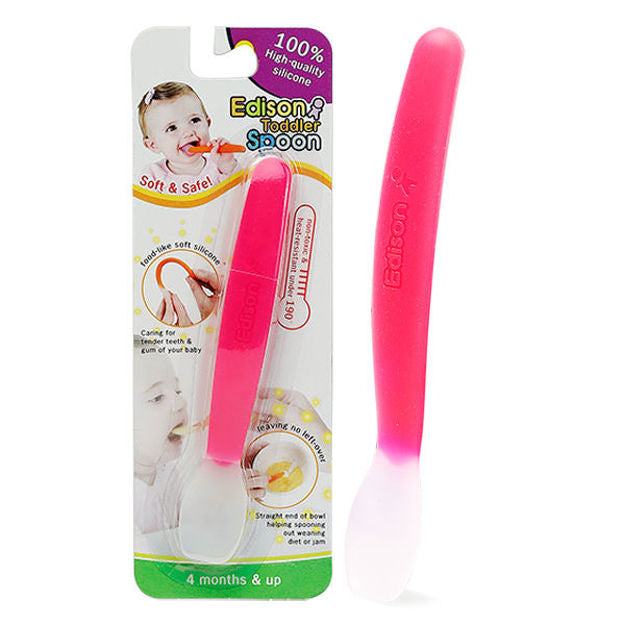 Edison Toddler Spoon Silicone Pink