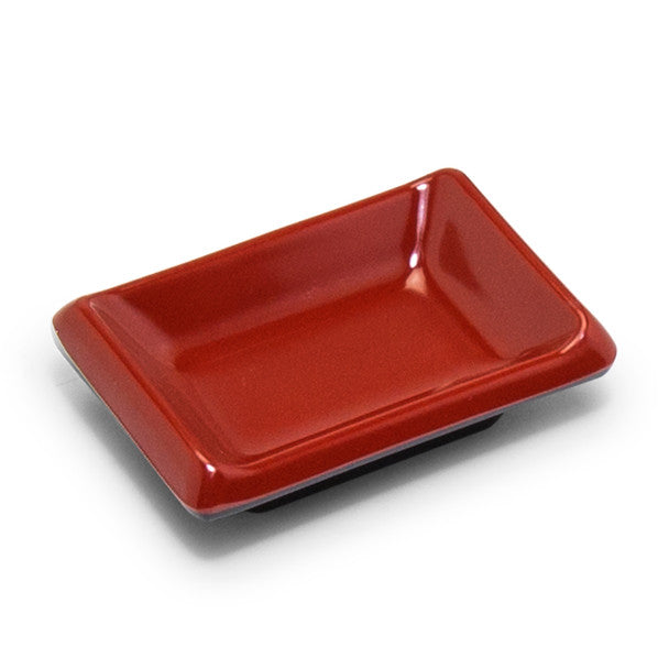 Melamine Rectangle Sauce Dish, 24pc, 3-5/8"x2-1/2" (Black/Red)