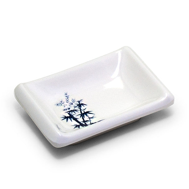 Melamine Rectangle Sauce Dish, 24pc, 3-5/8"x2-1/2" (Elegant Blue Bamboo)