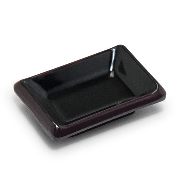 Melamine Rectangle Sauce Dish, 24pc, 3-5/8"x2-1/2" (Black/Brown)