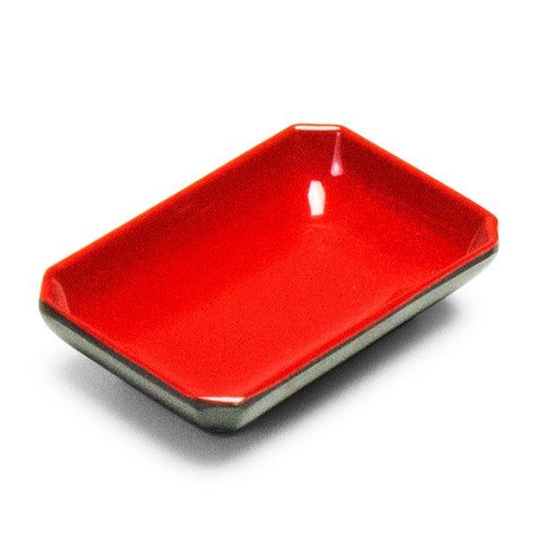 Melamine Rectangle Sauce Dish, 48pc, 3-5/8"x2-1/2" (Black/Red)