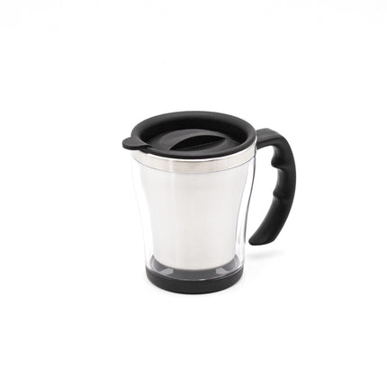 Stainless Steel Short Art Mug with Lid