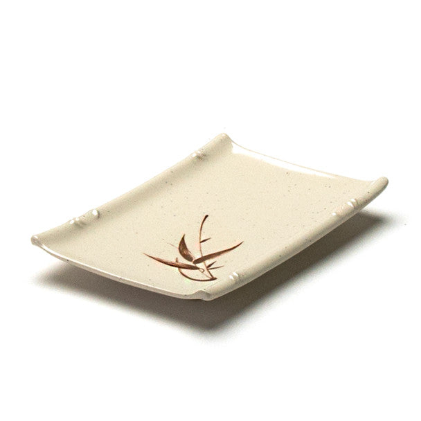 Melamine Rectangle Sushi Plate, 12pc, 6-1/2"x4-1/2" (Autumn Grass)