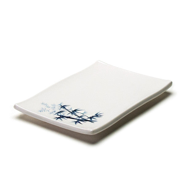 Melamine Rectangle Plate, 12pc, 8-3/8"x5-5/8" (Elegant Blue Bamboo)