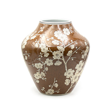 Glossy Brown Ceramic Vase