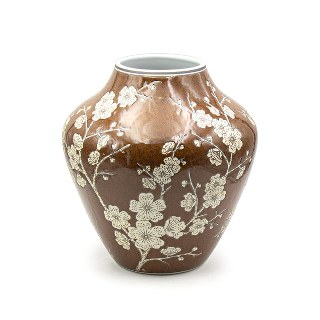 Glossy Brown Ceramic Vase