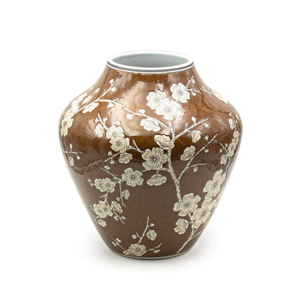 Glossy Brown Ceramic Vase