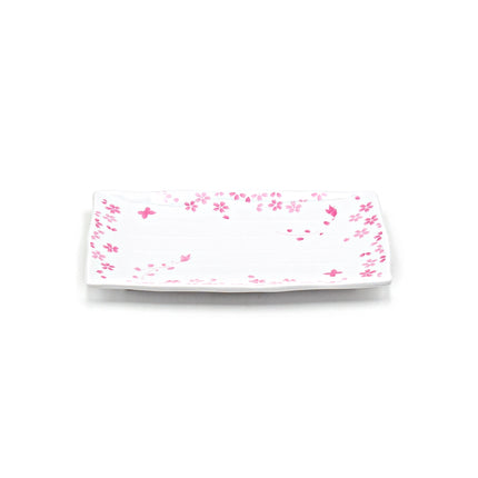 Melamine Rectangle Plate, 6pc, 11.25" x 7.3" (Sakura Flower)