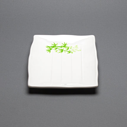 Melamine Rectangle Plate, Set of 10, 13-1/2"x9" (Green Bambo)