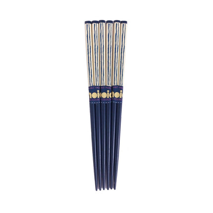 Wooden Chopstick Set 3 Pairs, Vertical Stripe (3 Options)