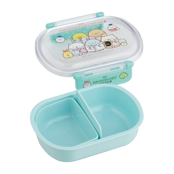 Sumikko Oval Lunch Box with Partition and Clear Lid 360ml, Antibacterial Material