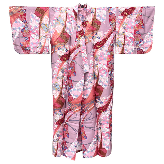 Cotton Kimono Floral Robe - Pink