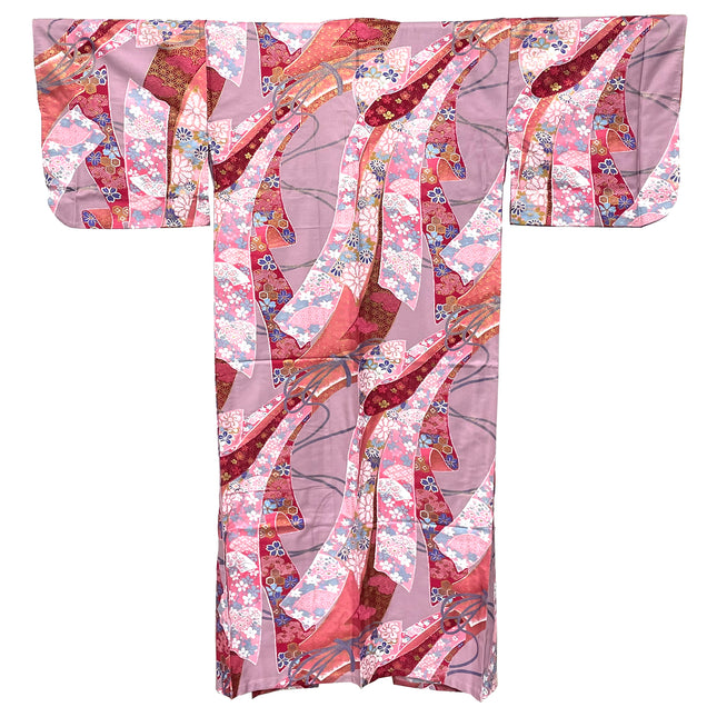 Cotton Kimono Floral Robe - Pink