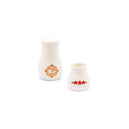 Japanese Sauce Dispenser Set with Tray - Rabbit, Flower Pattern