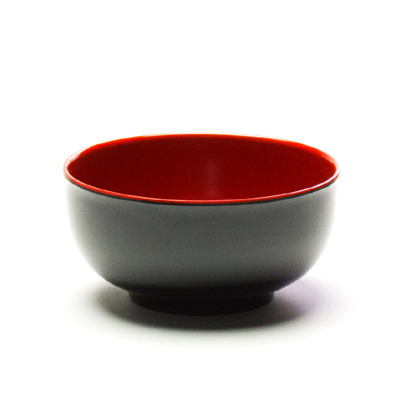 Melamine Udon Bowl, 4pc, 6.5"D (Black/Red)