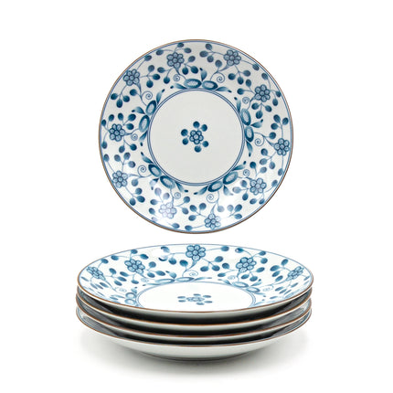 Bush Clover Ceramic Round Plate 7" - Set of 5