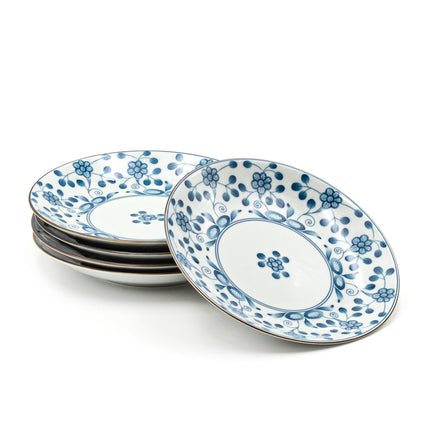 Bush Clover Ceramic Round Plate 7" - Set of 5