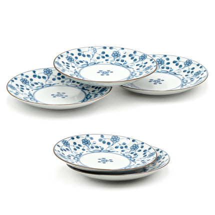 Bush Clover Ceramic Round Plate 7" - Set of 5